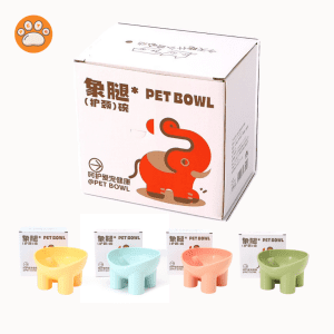 Macaron Elephant Leg Pet Bowl – Neck-Protective Food Bowl for Pets