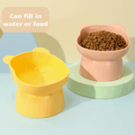 High-Foot Cartoon Bear Pet Bowl – Anti-Spill, Neck-Protective Design - Image 5