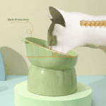 High-Foot Cartoon Bear Pet Bowl – Anti-Spill, Neck-Protective Design - Image 2